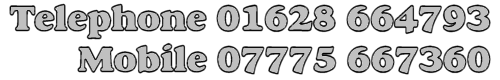 Telephone 01628 664793 or Mobile 07775 667360